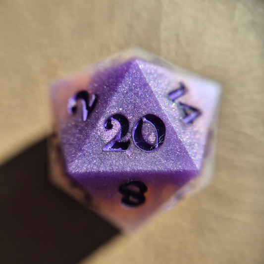Purple to Pink Gradient - D20 and D6 Duo set