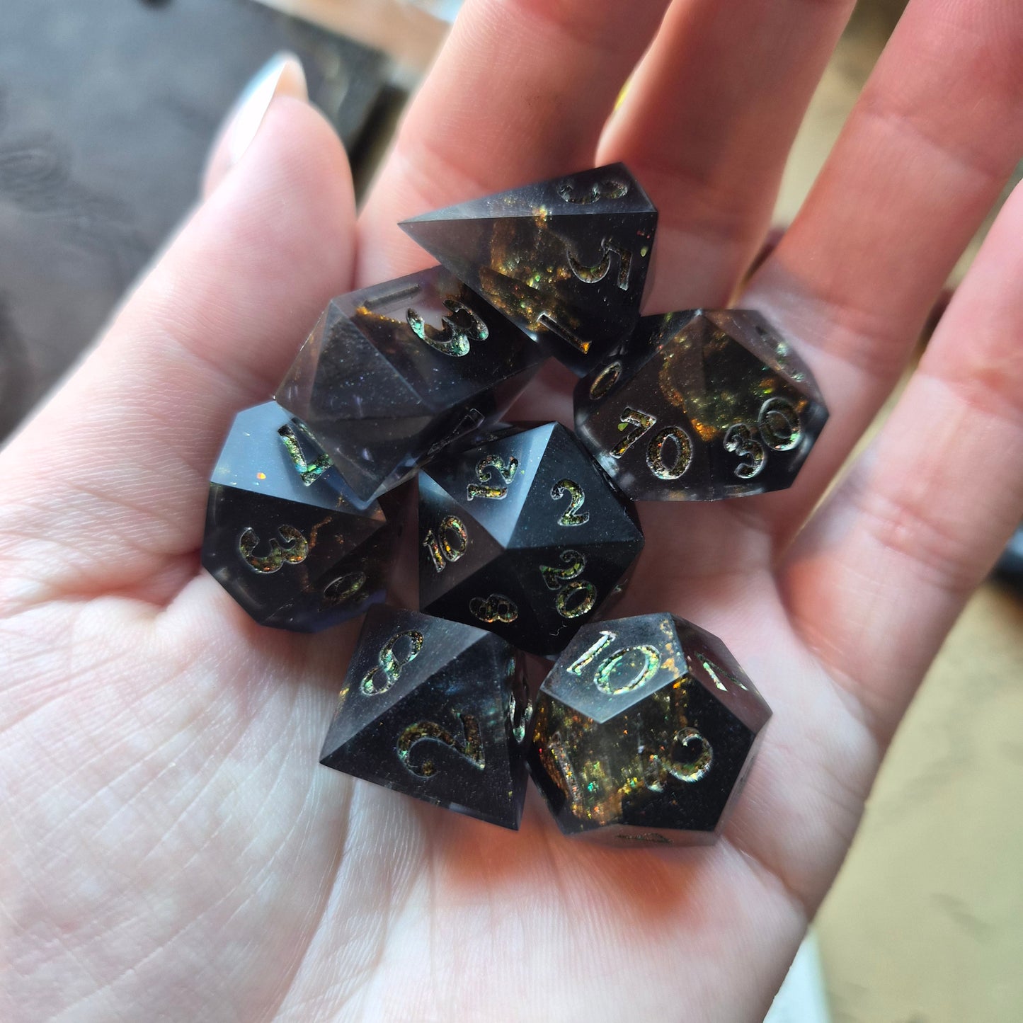 Custom - 7pc Dice Set (Geodes)