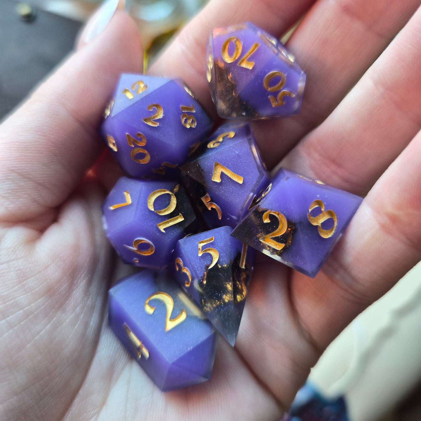 Custom - 7pc Dice Set (Geodes)