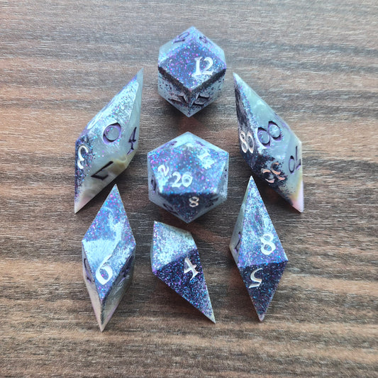 Stardust Cascade - 7pc Dice Set