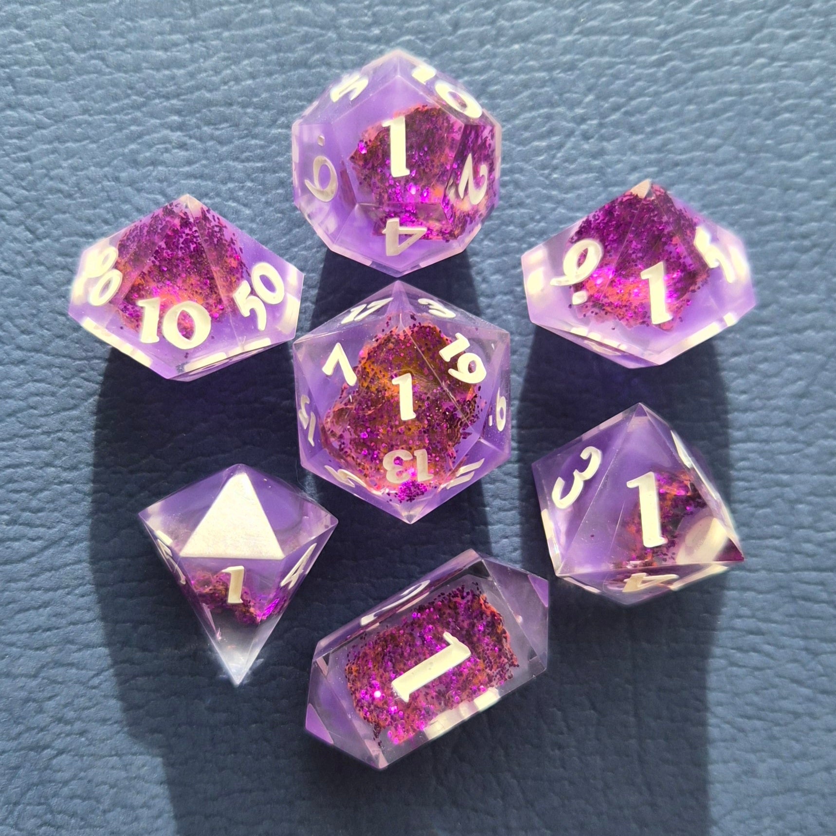 Custom - 7pc Dice Set (Geodes) - DiceCoven