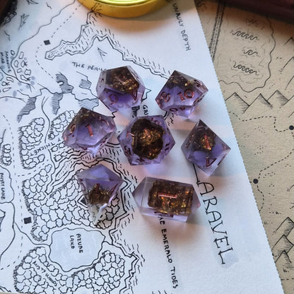 Custom - 7pc Dice Set (Geodes) - DiceCoven